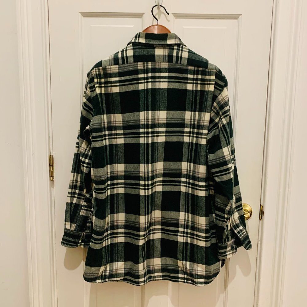 Vintage LL Bean Flannel Men's Thick Work Shirt Size Large Heavy Chamois Work - Picture 3 of 9